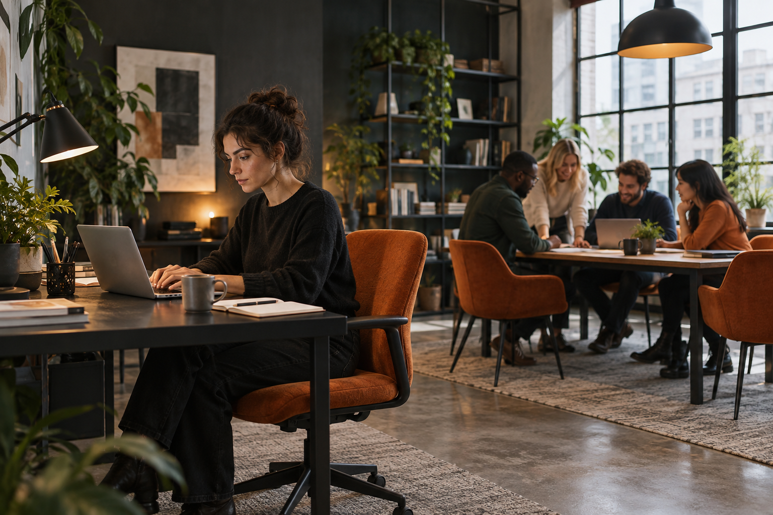 An independent designer and a collaborative team in a studio