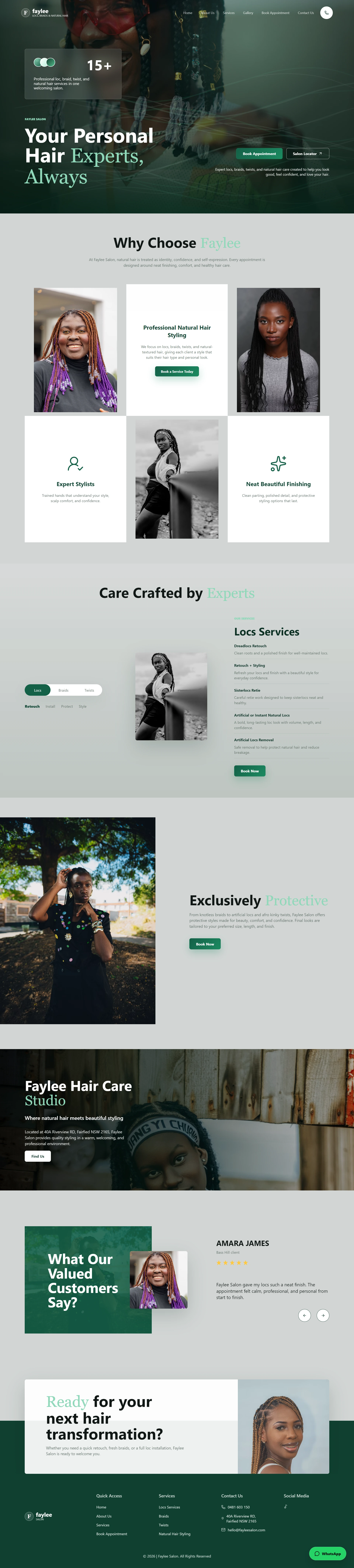 Faylee Salon website design