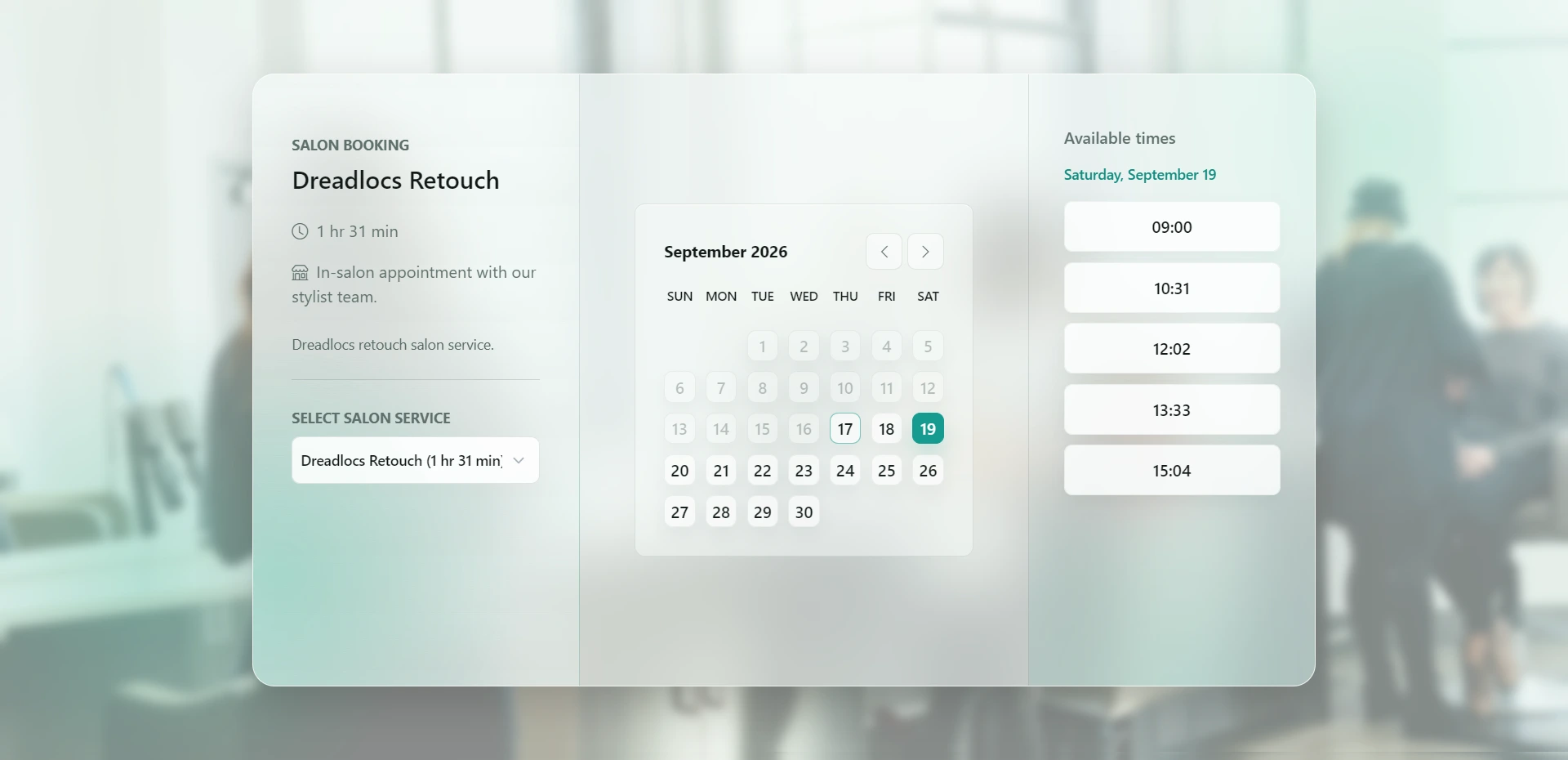 Salon Booking System project preview